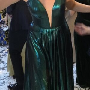 Emerald Green Metallic Gown